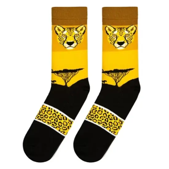 Cool Socks, Wild African Safari, Jungle Animal Prints, Funny Dress Socks, Adult image {4}