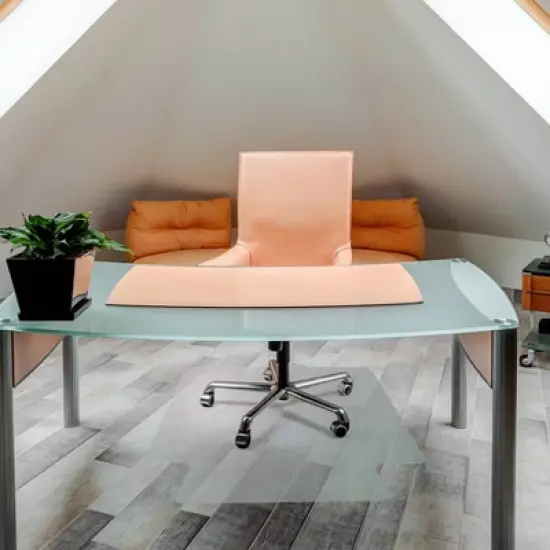 Polycarbonate Chair Mat for Hard Floors Lipped Clear - Floortex image {2}