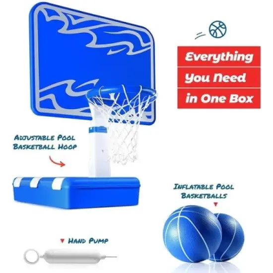 Pool Basketball Hoop &ndash; Poolside, Revolutionary Water Base and Storage System, Adjustable Heights, with 2 Balls, Air Pump, & Storage &ndash; Play22usa image {2}