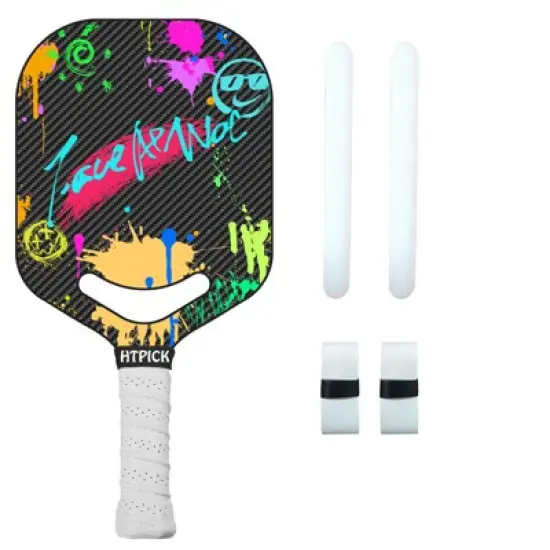 Aukfa Colorful graffiti Carbon Fiber Pickleball Paddle &ndash; Thermoformed One-Piece Design with UV Printed Matte Surface & 16mm Polypropylene Core image {11}