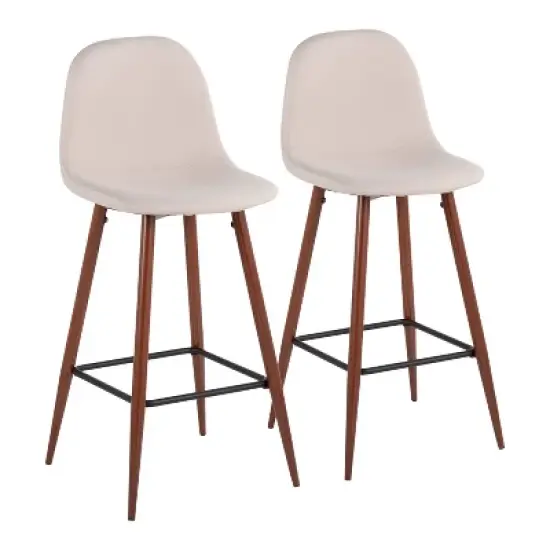 Set of 2 Pebble Metal Polyester Barstools - Lumisource image {16}