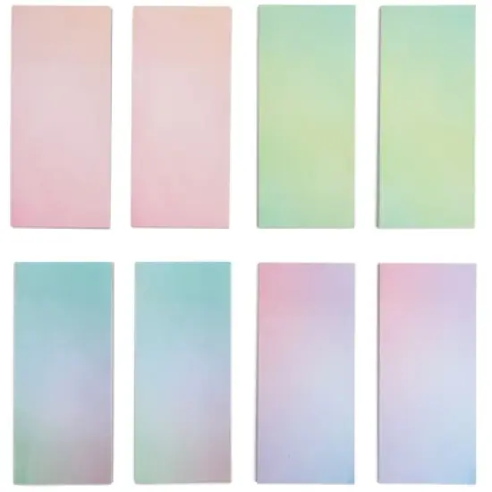 Paper Junkie 8 Pack Watercolor Pastel Sticky Notes, Gradient Color To Do Notepads (5.5 x 2.35 In, 50 Sheets Per Pad) image {5}