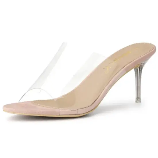 Allegra K Women's Clear Strap Stiletto Slide Heels Sandals image {11}