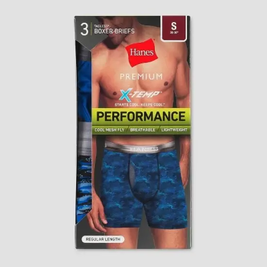 Hanes Premium Men's Performance Boxer Briefs 3pk - Blue/Red image {1}