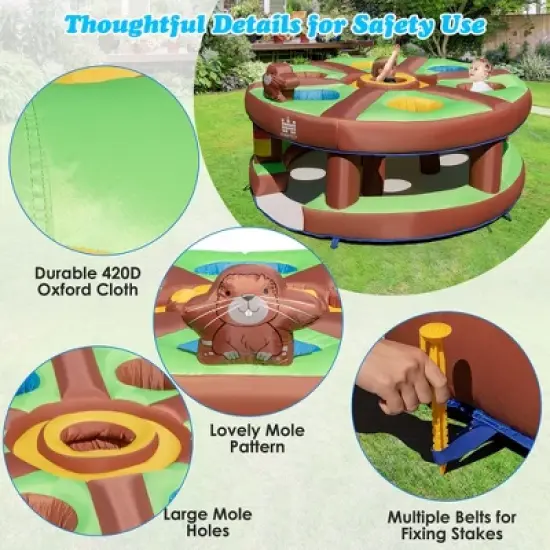Costway Inflatable Whack-a-Mole Themed Castle for Kids Interactive Game w/ 480W Blower image {4}