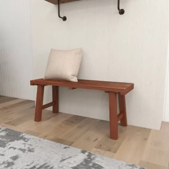 Mahogany Wood Bench Brown - Olivia & May image {13}