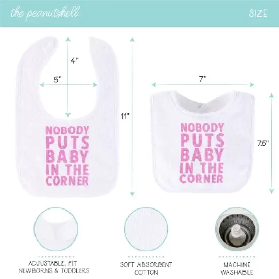 The Peanutshell Baby Girl Terry Bibs, 18 Pack for Feeding, Teething, or Drooling|Neutral Foods/Pastel Girl image {1}