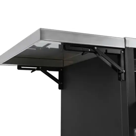 Whisen Versatile Outdoor Cabinet with Folding & Expandable Work Surfaces - Black image {12}