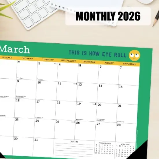Willow Creek Press 17"x12" 2026 Punny Art of David Olenick Large Monthly Deskpad image {3}