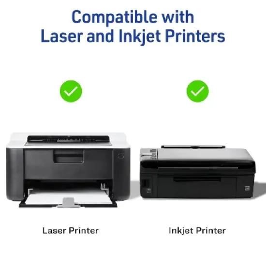 Avery Printable Round Labels with Sure Feed, 3" Diameter, Matte White, Permanent Adhesive, Laser & Inkjet Printers, 150 Blank Labels (5655) image {6}