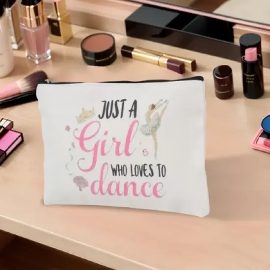 Unique Bargains Durable Dance Figure Pattern Makeup Bag White 1 Pc image {4}