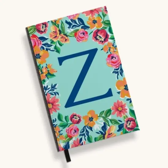 Personalization Mall Flowery Initial Journal, Blue Aqua image {29}