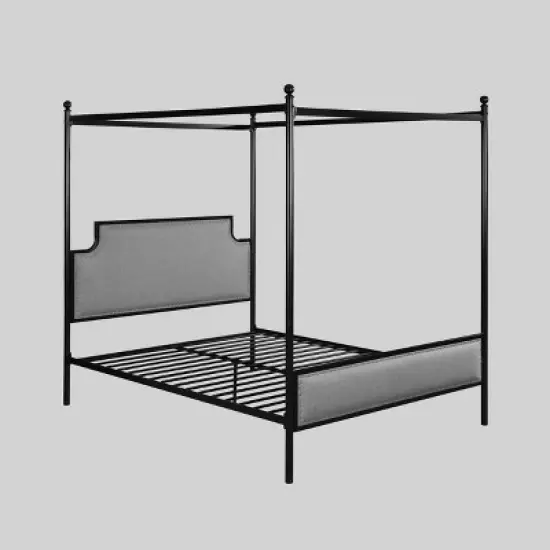 Queen Beechmont Iron Canopy Upholstered Bed - Christopher Knight Home image {6}