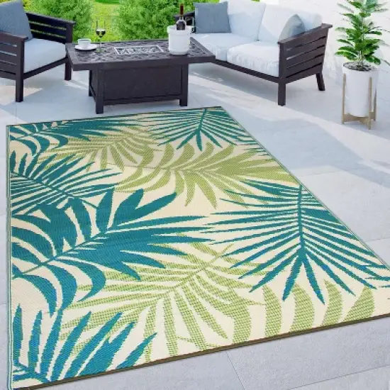 World Rug Gallery Floral Modern Reversible Plastic Outdoor Rugs image {6}
