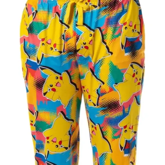 Pokemon Men's Pikachu Pajama Pants Allover Multicolor Lounge Sleep Bottoms image {2}