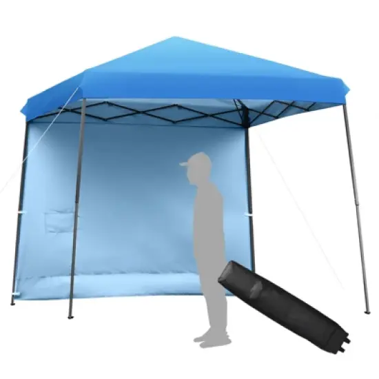 Tangkula 10x10 ft Pop up Canopy Tent One Person Set-up Instant Shelter with Central Lock W/ Roll-up Side Wall image {9}