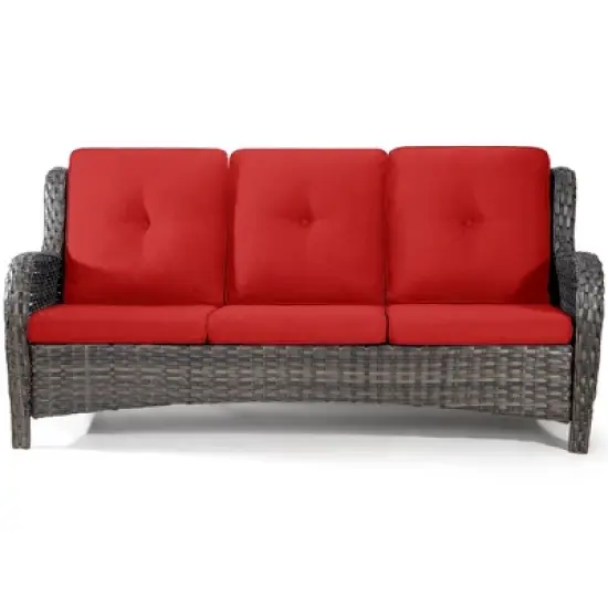 UPTIOT 73'' Wicker Outdoor Patio Sofa image {13}