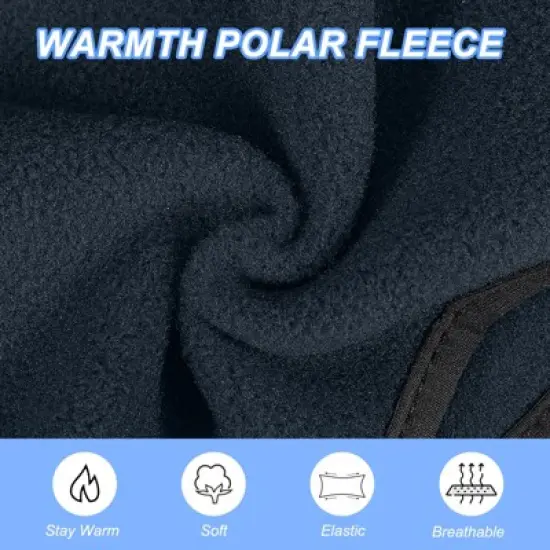 Unique Bargains Polar Fleece Stretchy Winter Running Sweatband with Button Ear Warmer Headband image {2}