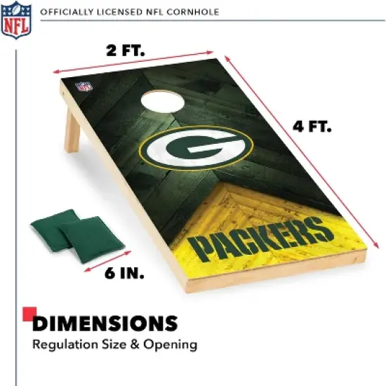 NFL Green Bay Packers 2'x4' Wood Cornhole Set image {5}