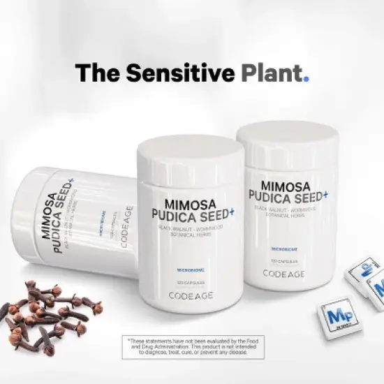 Codeage Organic Mimosa Pudica Seed + Black Walnut, Cloves, Botanicals, Vegan Supplement - 120ct image {6}