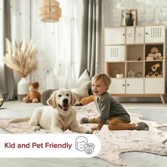 Nuloom Iraida Animal Print Shaped 5x7 Indoor Area Rug for Living Room Bedroom Dining Room Kitchen, Gold/Off White image {11}