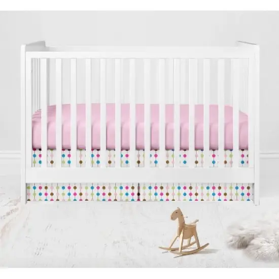 Bacati - Botanical Floral Birds Pink Multicolor 6 pc Crib Bedding Set with Long Rail Guard Cover image {4}