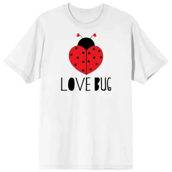 V Day Love Bug Crew Neck Short Sleeve Women's White T-shirt image {3}