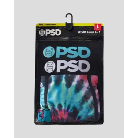 PSD Men's Tie-Dye Boxer Briefs 2pk - Pink/Navy Blue/Light Aqua Blue image {3}