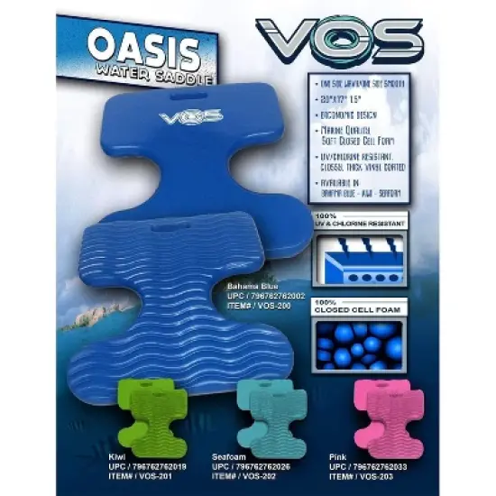 Vos Oasis Water Saddle Swimming Pool Float Lounge Seat for Adults & Kids, Made with UV Resistant Foam for Floating image {3}