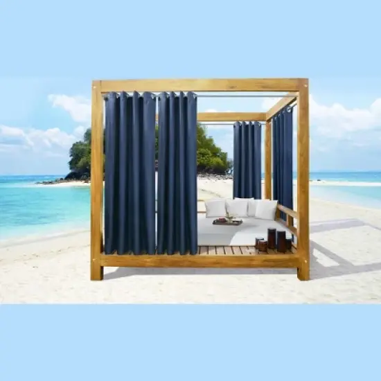 Commonwealth Seascapes Light Filtering Enhance Living Space with Satiny Look Grommet Outdoor Panel Pair Indigo image {4}