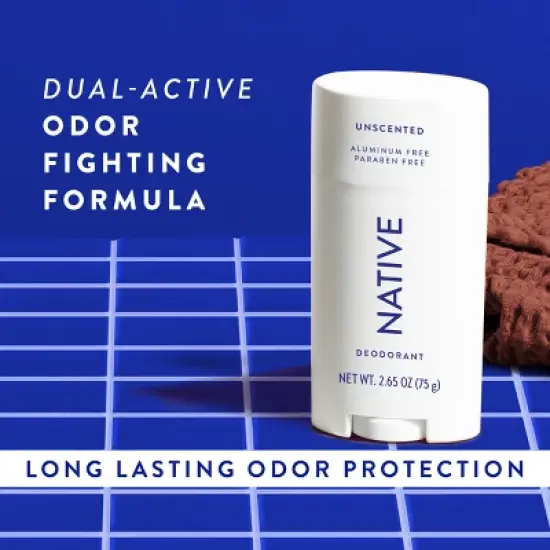 Native Solid Deodorant - Unscented - Aluminum-Free 2.65oz image {6}