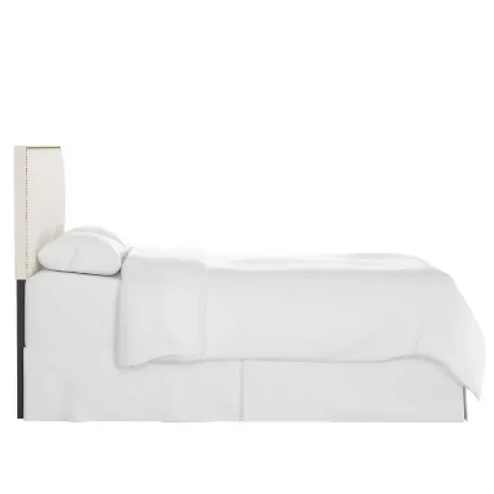 King Bella Nail Button Border Headboard Linen Talc - Skyline Furniture image {3}
