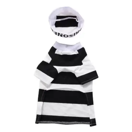 Pet Life Striped Retro Inmate Prisoner Uniform Dog Costume image {5}