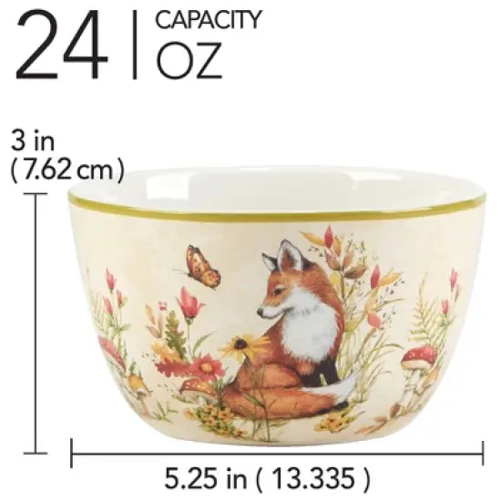 Certified International Set of 4 24oz Woodland Critters Ice Cream Bowls image {2}