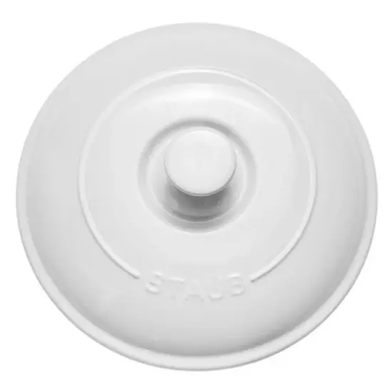 Staub Ceramic 8-inch Round Covered Brie Baker - White image {5}
