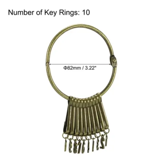 Unique Bargains Key Organizer Keychain Key Management Holder with Digits Buckles Rings for Office 3.2'' Dia Bronze image {1}