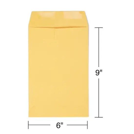 MyOfficeInnovations Gummed Kraft Catalog Envelopes 9" x 6" Brown 500/Box (381944/17027) image {2}