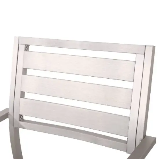 Cape Coral 5pc Aluminum & Tempered Glass Dining Set - Silver - Christopher Knight Home image {3}