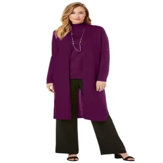 Jessica London Women&rsquo;s Plus Size Cotton Cashmere Duster Sweater image {8}