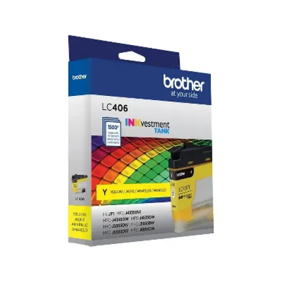 Brother LC406 Yellow Standard Yield Ink Cartridge Prints Up to 1 500 Pages (LC406YS) image {3}