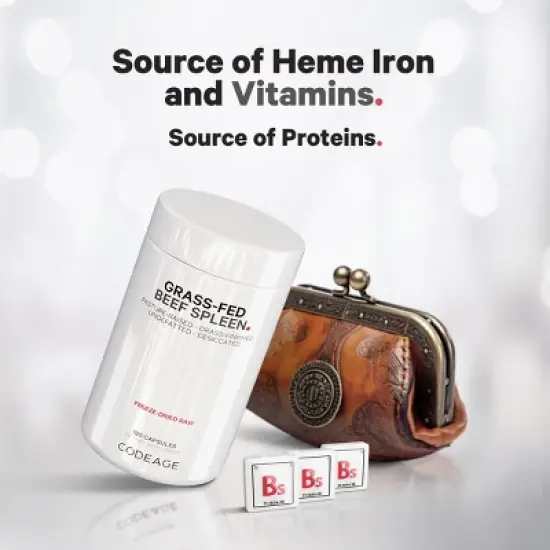 Codeage Grass-Fed Beef Spleen Pasture-Raised Non-Defatted Glandular Supplement - 180ct image {3}