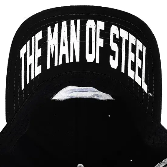 Superman White Logo Black Snapback Hat image {5}