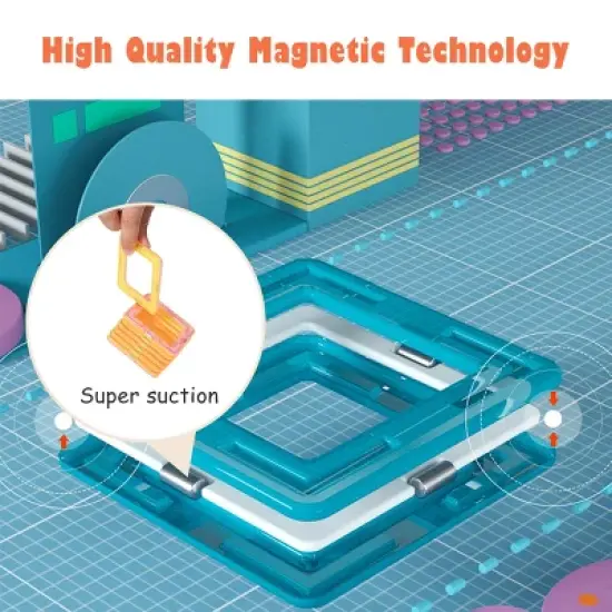 Costway 51 Pcs Magnetic Tiles Building Blocks Set Kids image {7}