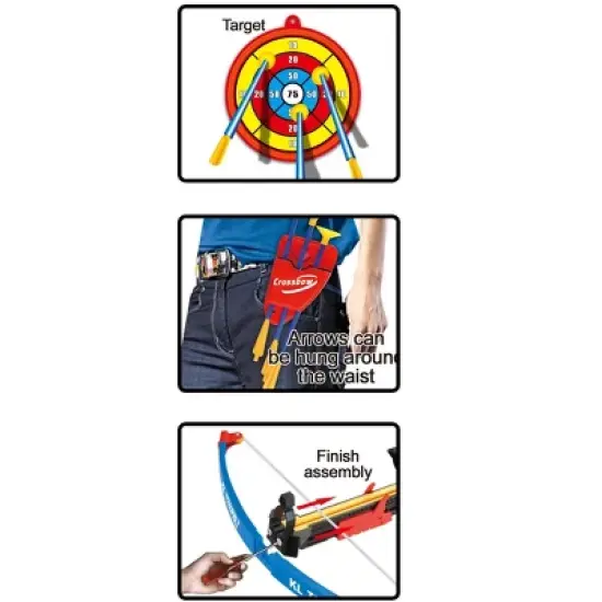 Ready! Set! Play! Link Archery Crossbow And Arrow Toy Set With Target Board image {2}