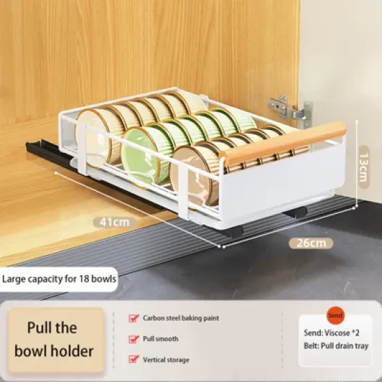 Carbon Steel Pull-Out Cabinet Under-Sink Rack Multi-Function Kitchen Rack Under The Sink Seasoning Dish Rack Home image {6}