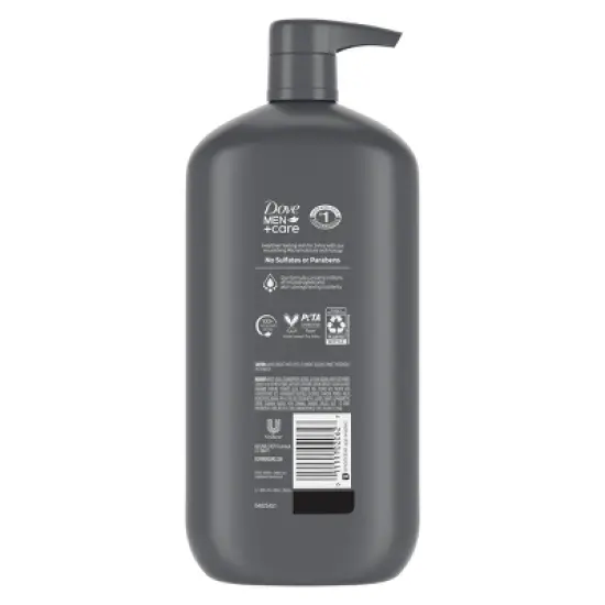 Dove Men+Care Charcoal + Clay Purifying Body & Face Wash Pump - Sulfate Free - 30 fl oz image {1}