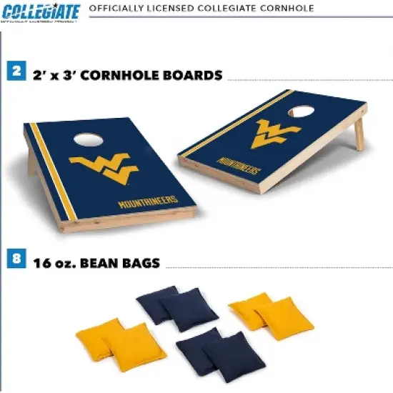 NCAA West Virginia Mountaineers 2'x3' Wood Cornhole Set image {1}