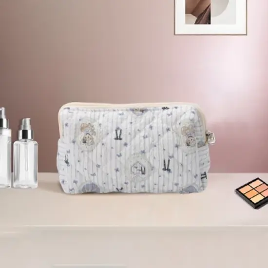 Unique Bargains Badge Makeup Bag Blue 1 Pc image {4}