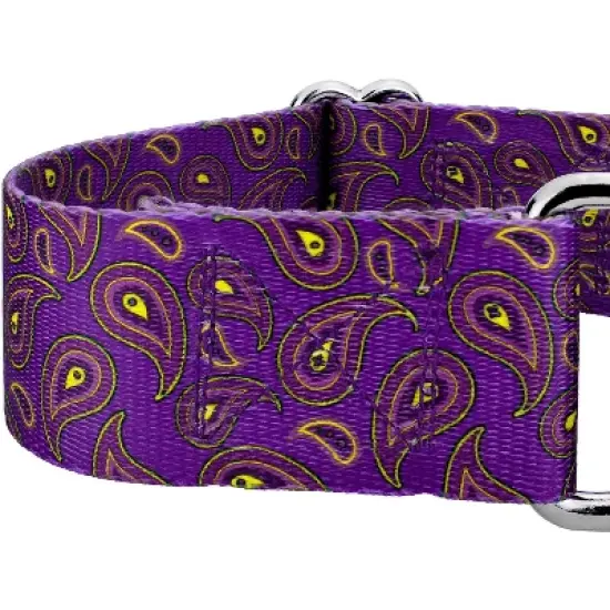 Country Brook Petz 1 1/2 Inch Purple Paisley Martingale Dog Collar image {5}