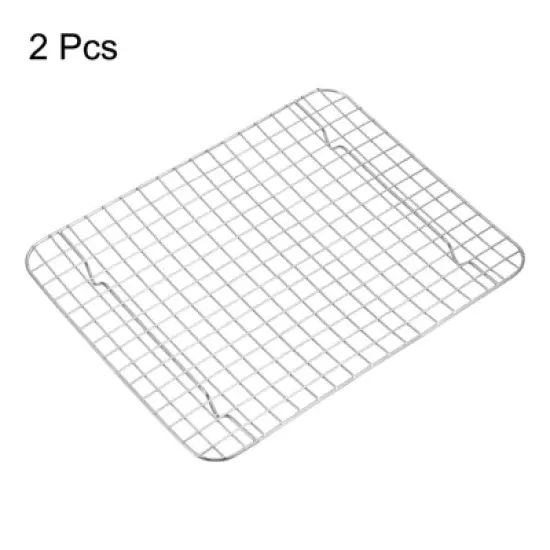 Unique Bargains 304 Stainless Steel Cooling Baking BBQ Grill Net 2 Pcs image {2}
